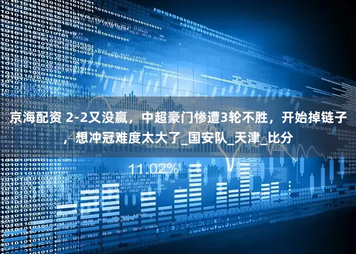 京海配资 2-2又没赢，中超豪门惨遭3轮不胜，开始掉链子，想冲冠难度太大了_国安队_天津_比分