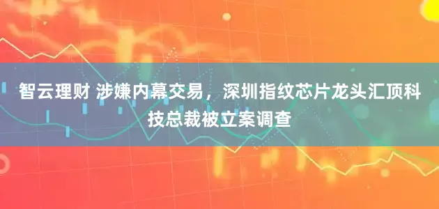 智云理财 涉嫌内幕交易，深圳指纹芯片龙头汇顶科技总裁被立案调查